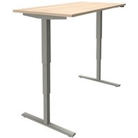 fm Sidney elektrisch höhenverstellbarer Schreibtisch akazie rechteckig, T-Fuß-Gestell silber 160,0 x 80,0 cm von fm