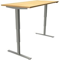 fm Sidney elektrisch höhenverstellbarer Schreibtisch buche rechteckig, T-Fuß-Gestell silber 180,0 x 80,0 cm von fm