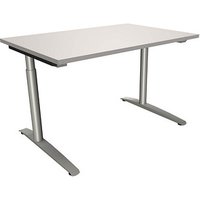fm Sidney höhenverstellbarer Schreibtisch lichtgrau rechteckig, C-Fuß-Gestell Rundrohr silber 120,0 x 80,0 cm fm Sidney höhenverstellbarer Schreibtisch lichtgrau rechteckig, C-Fuß-Gestell Rundrohr silber 120,0 x 80,0 cm von fm