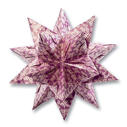Folia Bascetta Stern 'Sterngrafik', 15x15cm, lila/silber, 32-teilig (1 Set) von folia
