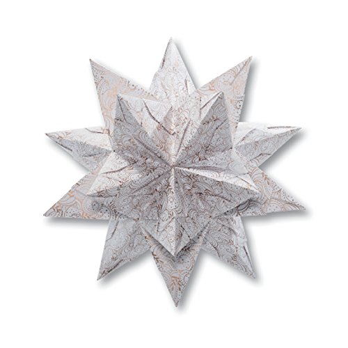 Folia Bascetta Stern 'Winterornament', 15x15cm, weiß/kupfer, 32-teilig (1 Set) von folia