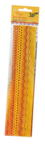 Folia Filzbordüren | gelb & orange | 30 cm | 4 Stück von folia