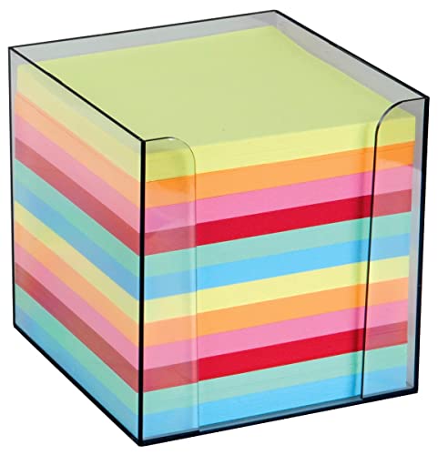 Folia Zettelbox glasklar farbig/9902 95x95x95 mm bunt von folia