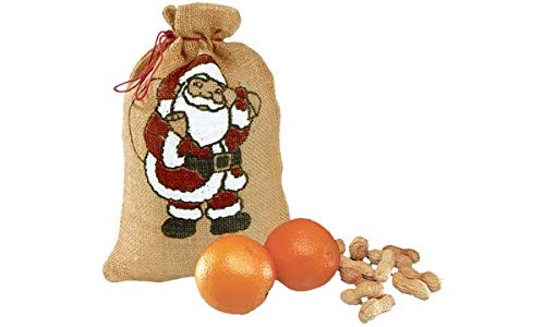 Nikolaus Jutesack natur, 17x25cm, mit Bild - Weihnachten ( 10 Stück ) von folia