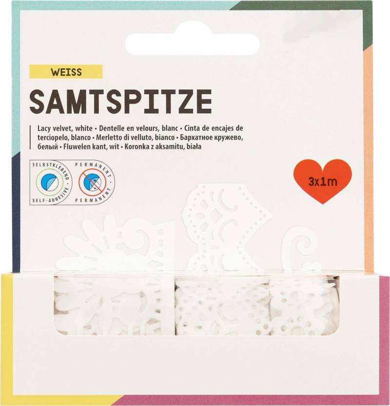 Samtbordüre Spitze 3 Rollen, sortiert, selbstklebend von folia