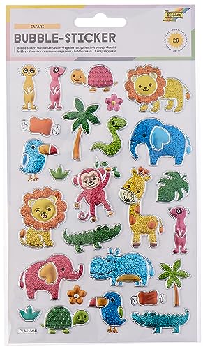 folia 19503 - Bubble - Sticker III mit Wildtier Motiven, mit strukturierter Bläschenoberfläche, 26 Stück, ideal geeignet zum Verzieren von Grußkarten, Bastelarbeiten und Scrapbooking folia 19503 - Bubble - Sticker III mit Wildtier Motiven, mit strukturierter Bläschenoberfläche, 26 Stück, ideal geeignet zum Verzieren von Grußkarten, Bastelarbeiten und Scrapbooking von folia