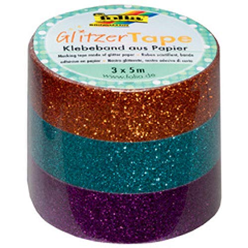 folia 28503 Deko-Klebeband Glitzer-Tape, weiá/grau/schwarz von folia