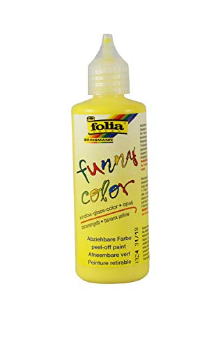 folia 4414/op - Funny color, Window Color Farbe in 80 ml Flasche, für Fenster, Spiegel und glatte Oberflächen, bananengelb von folia