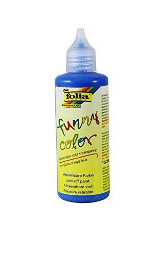 folia 4435/tr - Funny color, Window Color Farbe in 80 ml Flasche, für Fenster, Spiegel und glatte Oberflächen, königsblau von folia