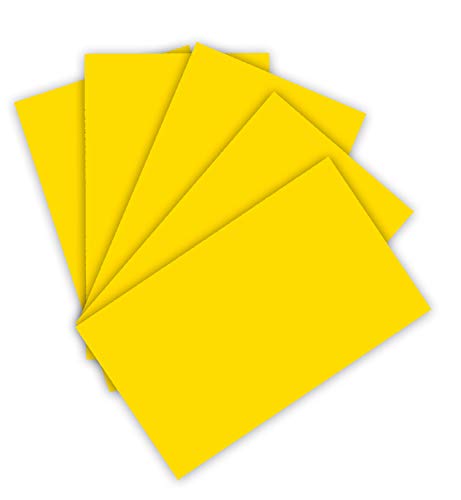 folia 6314 - Tonpapier 130 g/m², Tonzeichenpapier in bananengelb, DIN A3, 50 Bogen, als Grundlage für zahlreiche Bastelarbeiten von folia