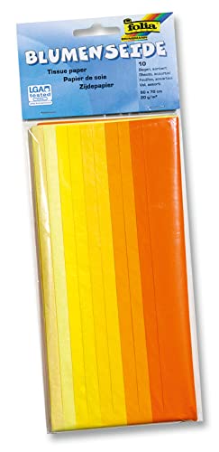 folia 91091 Seidenpapier, (B) 500 x (H) 700 mm, 20 g/qm, Mix gelb von folia
