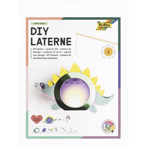 folia 94304 94304-Laternen Bastelset SUPER Dinos, ca. 35,5 x 26,5 x 2,5 cm-Bastelmaterial für eine Laterne, gestaltbar Dino-Baby, inkl. LED Licht und 2 Batterien, Papier, Mehrfarbig, Set folia 94304 94304-Laternen Bastelset SUPER Dinos, ca. 35,5 x 26,5 x 2,5 cm-Bastelmaterial für eine Laterne, gestaltbar Dino-Baby, inkl. LED Licht und 2 Batterien, Papier, Mehrfarbig, Set von folia