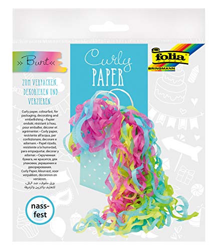 folia 99901 - Curly Paper bunt, Papierlocken aus nassfester Blumenseide, zum Verzieren und Verpacken, ideal für Geschenke oder zum Basteln von folia