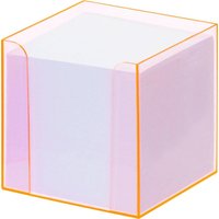 folia Zettelbox transparent orange inkl. 800 Notizzettel von folia