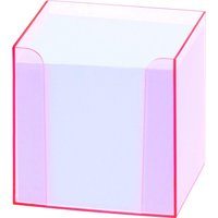 folia Zettelbox transparent pink inkl. 800 Notizzettel von folia
