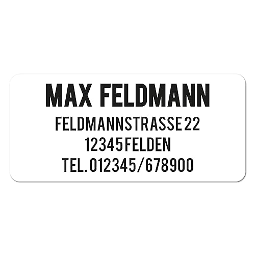 foliado® 60x Adressaufkleber mit Wunschtext personalisierbare Klebeetiketten Namensschild selbstklebend für Briefe, etc. | wasserfest | Digitaldruck (48 x 22 mm) APD-061 von foliado