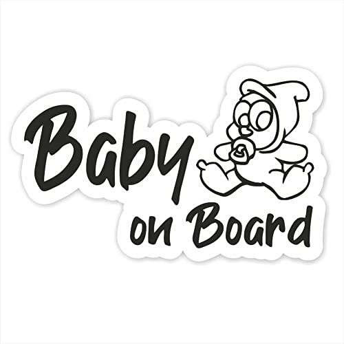 Baby on Board Aufkleber 12 x 7,5 cm an Bord in Auto Folie Sticker Kids Kinds lustig süß 48 schnuller Herz Fußabdruck Fuß Tuning Decal von folien-zentrum