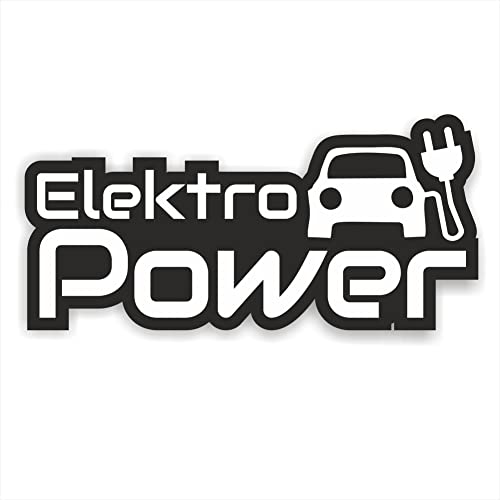 folien-zentrum - Elektroauto E-Auto Elektro Power 12,5x6cm - hochwertiger Auto-Aufkleber Sticker - Umweltschutz Öko Strom Eco Bio Grün Tuning 29 von folien-zentrum