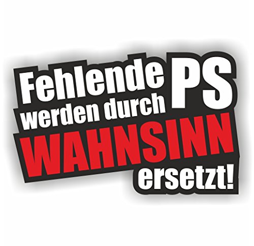 folien-zentrum - Fehlende PS 11 x 7 cm - hochwertiger Aufkleber Auto Tuning - EOM & JDM Auto Sticker - Lustige Aufkleber für Auto - Stickerbomb - Autoaufkleber von folien-zentrum