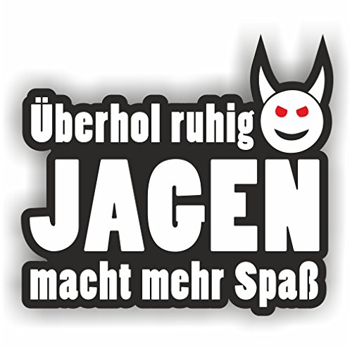 Folien-Zentrum - 2x Überhol Ruhig 8,5 x 7,5 cm - hochwertiger Aufkleber Auto Tuning - OEM & JDM Auto Sticker - Lustige Aufkleber für Auto - Stickerbomb - Autoaufkleber - Made in Germany (2) von folien-zentrum