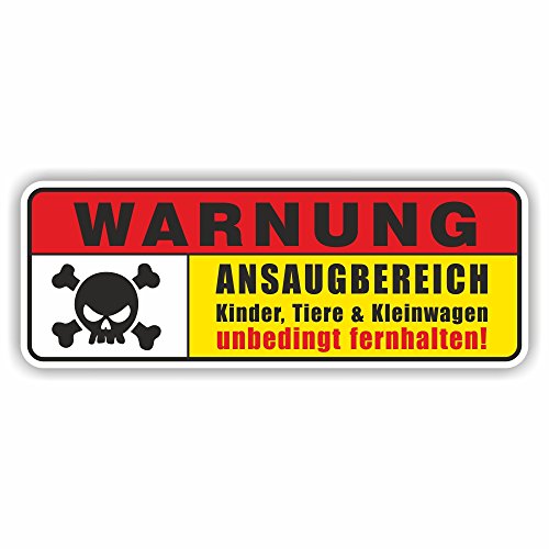 Folien-Zentrum - 2x Warnung Ansaugbereich 13,5 x 5 cm - hochwertiger Aufkleber Auto Tuning - OEM & JDM Auto Sticker - Lustige Aufkleber für Auto - Stickerbomb - Autoaufkleber - Made in Germany (2) von folien-zentrum
