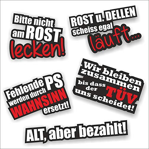 Folien-Zentrum - 5 Aufkleber Set - hochwertiger Aufkleber Auto Tuning - OEM & JDM Auto Sticker - Lustige Aufkleber für Auto - Stickerbomb - Autoaufkleber - Made in Germany von folien-zentrum