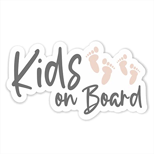 Kids on Board Aufkleber 12,5 x 7 cm an Bord in Auto Folie Sticker Kids Kinds Baby lustig süß 29 schnuller Herz Fußabdruck Fuß Tuning Decal von folien-zentrum