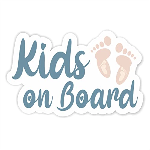Kids on Board Aufkleber 12 x 7,5 cm an Bord in Auto Folie Sticker Kids Kinds Baby lustig süß 55 schnuller Herz Fußabdruck Fuß Tuning Decal von folien-zentrum