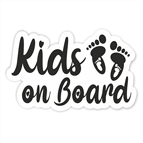 Kids on Board Aufkleber 12 x 7,5 cm an Bord in Auto Folie Sticker Kids Kinds Baby lustig süß 57 schnuller Herz Fußabdruck Fuß Tuning Decal von folien-zentrum