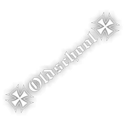 Oldschool Eiserne Kreuz Totenkopf Scull 55 cm - hochwertiger Aufkleber Auto Tuning - OEM & JDM Auto Sticker - Lustige Aufkleber für Auto - Stickerbomb - Autoaufkleber - Made in Germany von folien-zentrum