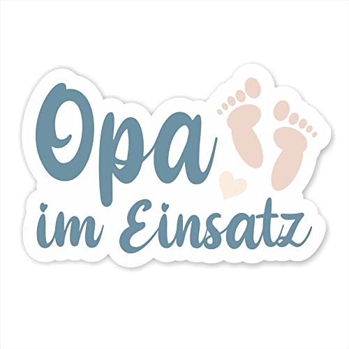 Opa im Einsatz Auto Aufkleber 12 x 8 cm Folie Sticker Kids Baby lustig süß 34 schnuller Herz Fußabdruck Fuß Tuning Decal von folien-zentrum