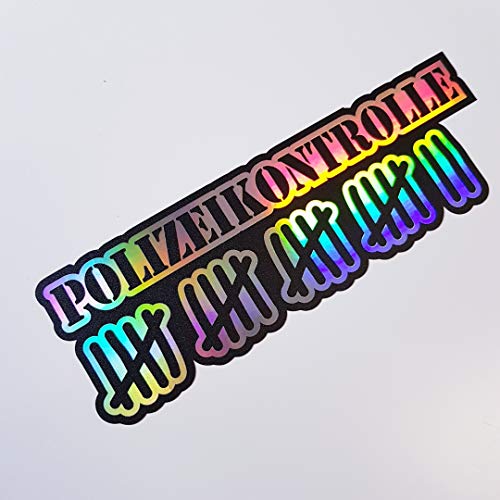folien-zentrum - Polizeikontrolle Strichliste 16x5cm - hochwertiger Auto Aufkleber Oilslick schwarz - Autosticker Farbwechsel Rainbow Flip Flop Effekt - JDM Tuning Sticker Decal Car Stickerbomb 150 von folien-zentrum