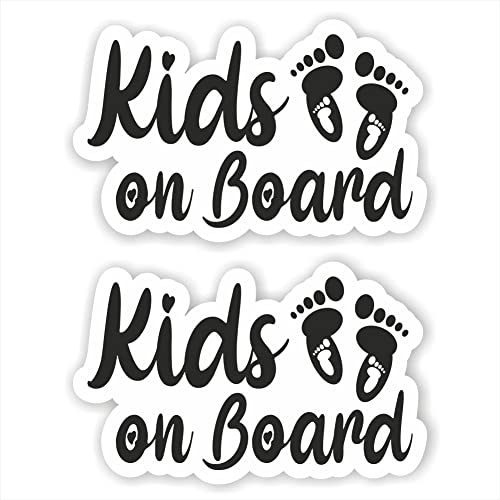 2 x Kids on Board Aufkleber 12 x 7,5 cm an Bord in Auto Folie Sticker Kids Kinds Baby lustig süß 57 schnuller Herz Fußabdruck Fuß Tuning Decal von folien-zentrum