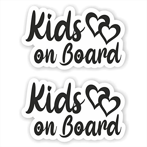 folien-zentrum - Kids on Board 2 Stk. 12 x 7,5 cm - hochwertiger Aufkleber Auto Tuning - Auto Sticker - Lustige Aufkleber für Auto - Stickerbomb - Autoaufkleber - Made in Germany von folien-zentrum