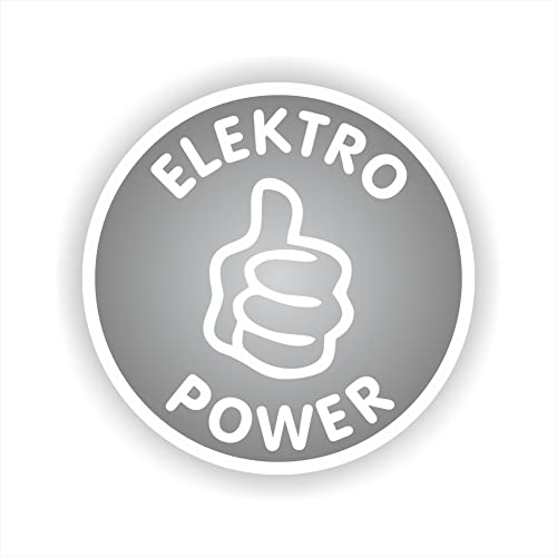 folien-zentrum - Elektroauto Elektro Power Auto-Aufkleber 8,5x8,5cm Rund Grün Öko Strom E-Auto Sticker Daumen hoch Umwelt Energie Eco Bio Tuning 2 von folien-zentrum