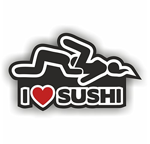 folien-zentrum - I Love Sushi 14 x 8 cm - hochwertiger Aufkleber Auto Tuning - OEM & JDM Auto Sticker - Lustige Aufkleber für Auto - Stickerbomb - Autoaufkleber - Made in Germany von folien-zentrum