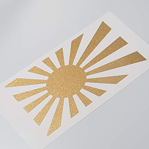 folien-zentrum - Rising Sun Japan Flagge Glitzer Metallic Gold 15x8cm - Auto Aufkleber JDM Tuning Autosticker OEM DUB Decal Stickerbomb Bombing Sticker Autoaufkleber Car illest dapper fun oldschool 27 von folien-zentrum