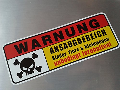 folien-zentrum - Warnung Ansaugbereich 13,5 x 5 cm - hochwertiger Aufkleber Auto Tuning - OEM & JDM Auto Sticker - Lustige Aufkleber für Auto - Stickerbomb - Autoaufkleber - Made in Germany von folien-zentrum