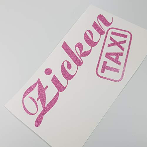 folien-zentrum - Zicken Taxi Glitzer Metallic Rosa 15x7,5cm Auto Aufkleber JDM Tuning Autosticker Zickentaxi OEM DUB Decal Car Autoaufkleber Stickerbomb Bombing Sticker illest dapper fun oldschool von folien-zentrum