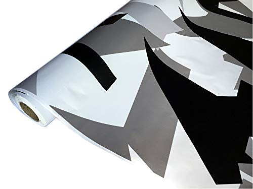 Camouflage Autofolie Selbstklebend mit Luftkanäle Schwarz weiß Grau #32 (3m x 152cm) von folimac