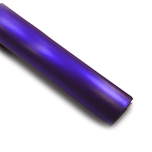 10,66€/m² Matt Chrom Metallic Gebürstet Auto Folie Blasenfrei mit Luftkanäle Car Wrapping (Violett, 1m x 152cm) von folimac