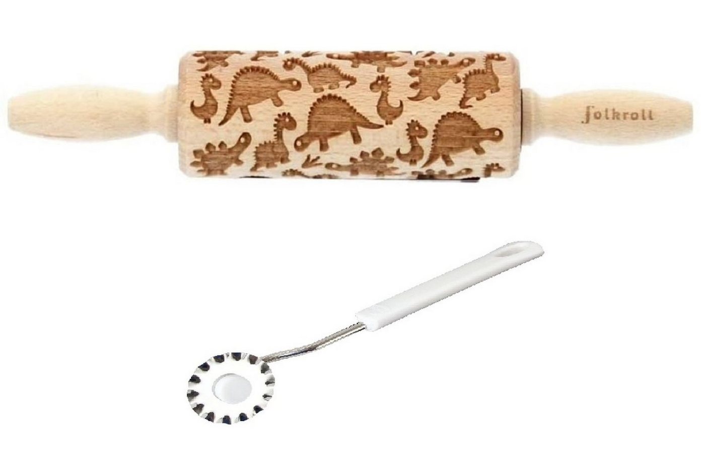 folkroll Teigroller Folkroll Motiv Teigrolle Teigroller Dinosaurier 23cm mit Teigrädchen Holz folkroll Teigroller Folkroll Motiv Teigrolle Teigroller Dinosaurier 23cm mit Teigrädchen Holz von folkroll