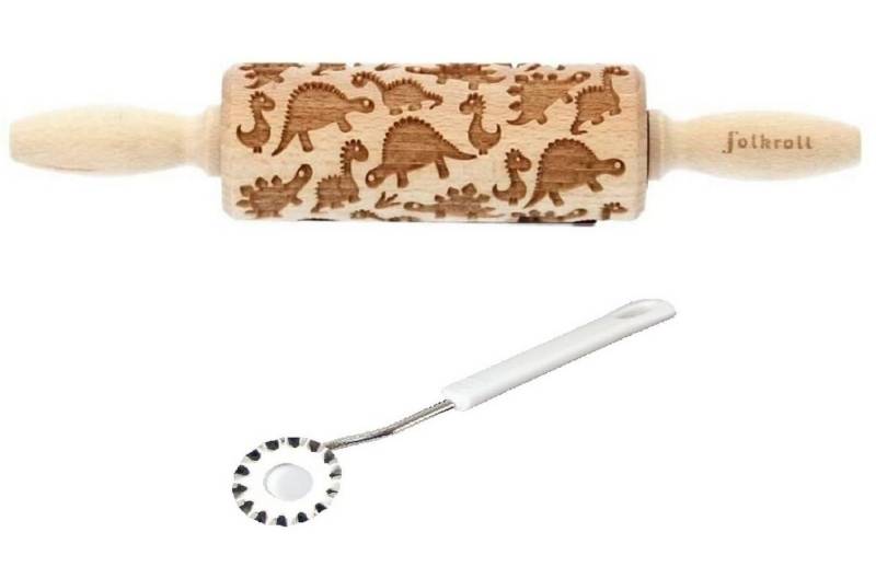 folkroll Teigroller Folkroll Motiv Teigrolle Teigroller Dinosaurier 23cm mit Teigrädchen Holz folkroll Teigroller Folkroll Motiv Teigrolle Teigroller Dinosaurier 23cm mit Teigrädchen Holz von folkroll