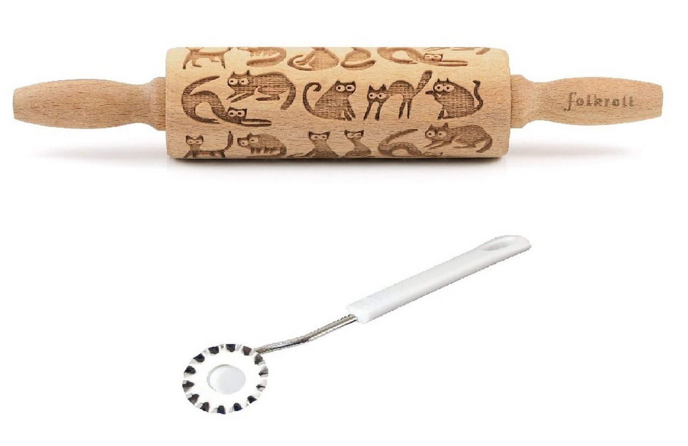 folkroll Teigroller Folkroll Motiv Teigrolle Teigroller Katzen 23cm mit Teigrädchen 330531 Holz folkroll Teigroller Folkroll Motiv Teigrolle Teigroller Katzen 23cm mit Teigrädchen 330531 Holz von folkroll