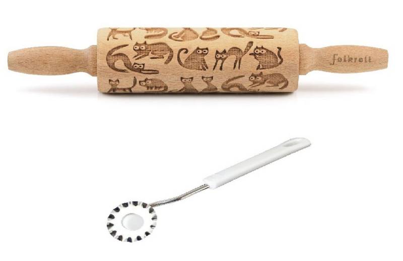 folkroll Teigroller Folkroll Motiv Teigrolle Teigroller Katzen 23cm mit Teigrädchen 330531 Holz folkroll Teigroller Folkroll Motiv Teigrolle Teigroller Katzen 23cm mit Teigrädchen 330531 Holz von folkroll