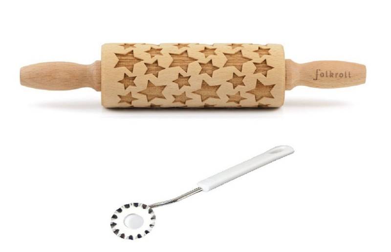 folkroll Teigroller Folkroll Motiv Teigrolle Teigroller Sterne 23cm mit Teigrädchen 330524 Holz folkroll Teigroller Folkroll Motiv Teigrolle Teigroller Sterne 23cm mit Teigrädchen 330524 Holz von folkroll