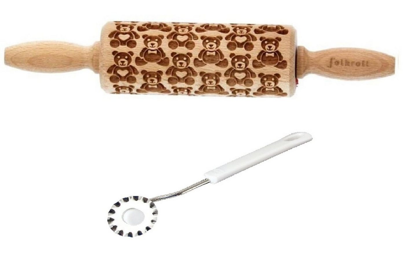 folkroll Teigroller Folkroll Motiv Teigrolle Teigroller Teddybären 23cm mit Teigrädchen Holz folkroll Teigroller Folkroll Motiv Teigrolle Teigroller Teddybären 23cm mit Teigrädchen Holz von folkroll