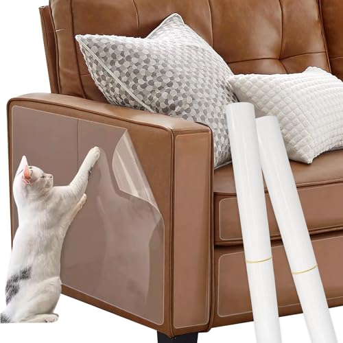 Katzen Kratzschutz Folie, Kratzschutz für Katzen, Selbstklebend Kratzschutzfolie Transparent, Kratzfolie Anti Kratz Tape für Möbel Couch Sofa Wand Tür Schutz(20 cm x 3 m) von fonice