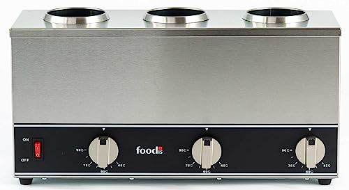 foodis Saucenwärmer 600W für süße und herzhafte Saucen - 3x1L Schokoladenwärmer mit Temperaturregulierung 45-90°C - Gastro Soßen-Wärmer Temperiergerät foodis Saucenwärmer 600W für süße und herzhafte Saucen - 3x1L Schokoladenwärmer mit Temperaturregulierung 45-90°C - Gastro Soßen-Wärmer Temperiergerät von foodis