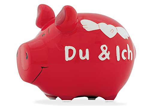 foolonli Spardose Schwein aus Keramik Geschenk Kinder Rot KCG Du&Ich Sparen Mitbringsel von foolonli